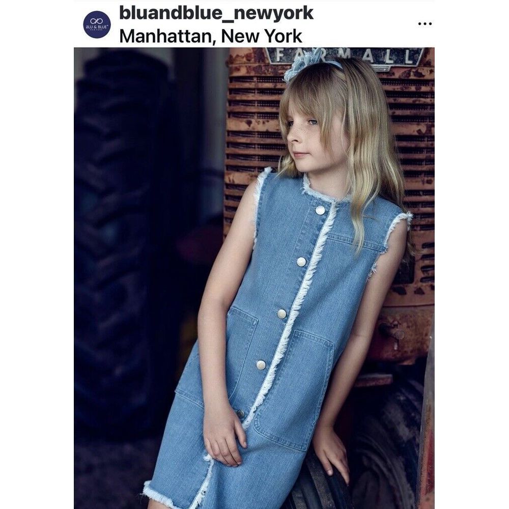 Blu And Blue New York Iris Denim Girls Dress Button Down NWT Size M 7-8‎ Bundle